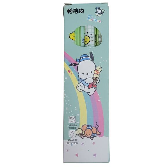 Pochacco Notebook & 4 Pens Set Sanrio Spiral Bound 5.5x8 Gift Stocking Stuffer - Picture 5 of 6